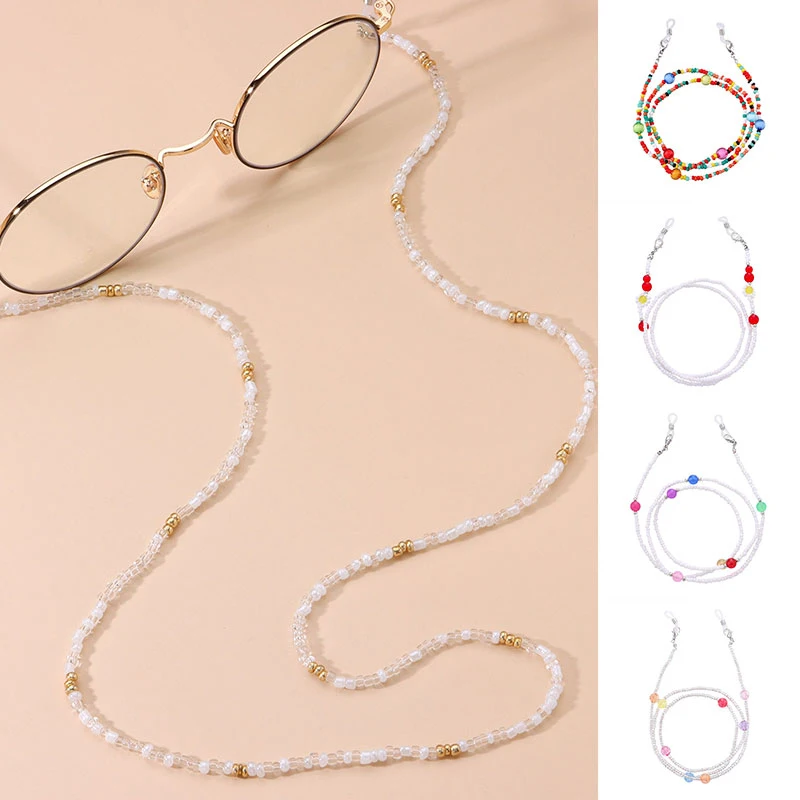 

Fashion Beads Glasses Chain For Women Eyewear Accessories Girls Fine Rice Mask Chain Eyeglasses Rope Lanyard Glasses Chain Hot