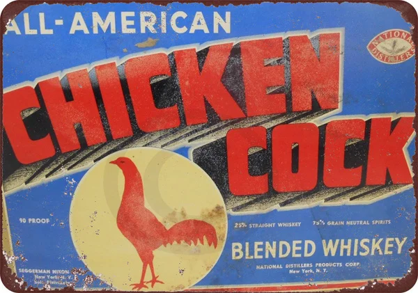 

Chicken Cock Whiskey Vintage Reproduction Metal Sign