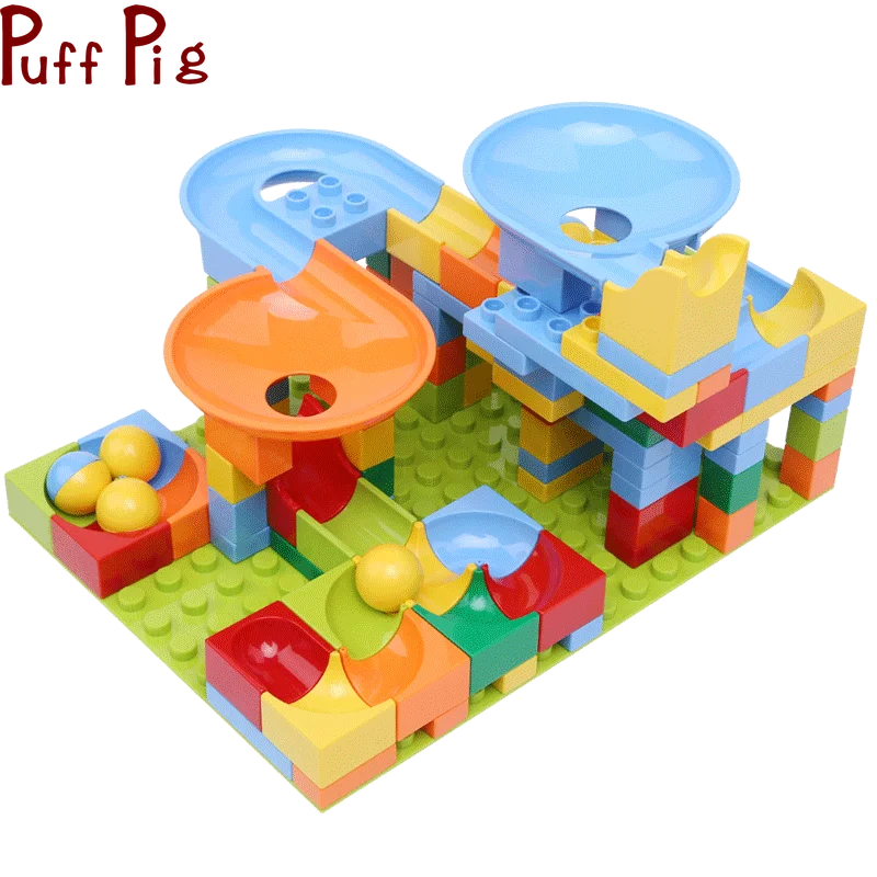

133Pcs Marble Race Run Building Block Kids Education Compatible Big Size Blocks DIY Funnel Slide Bricks Toy for Children