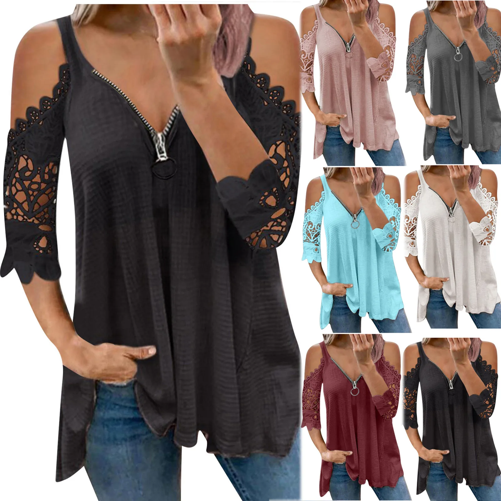 Женская Повседневная футболка кружевная блузка с коротким рукавом и вырезами на