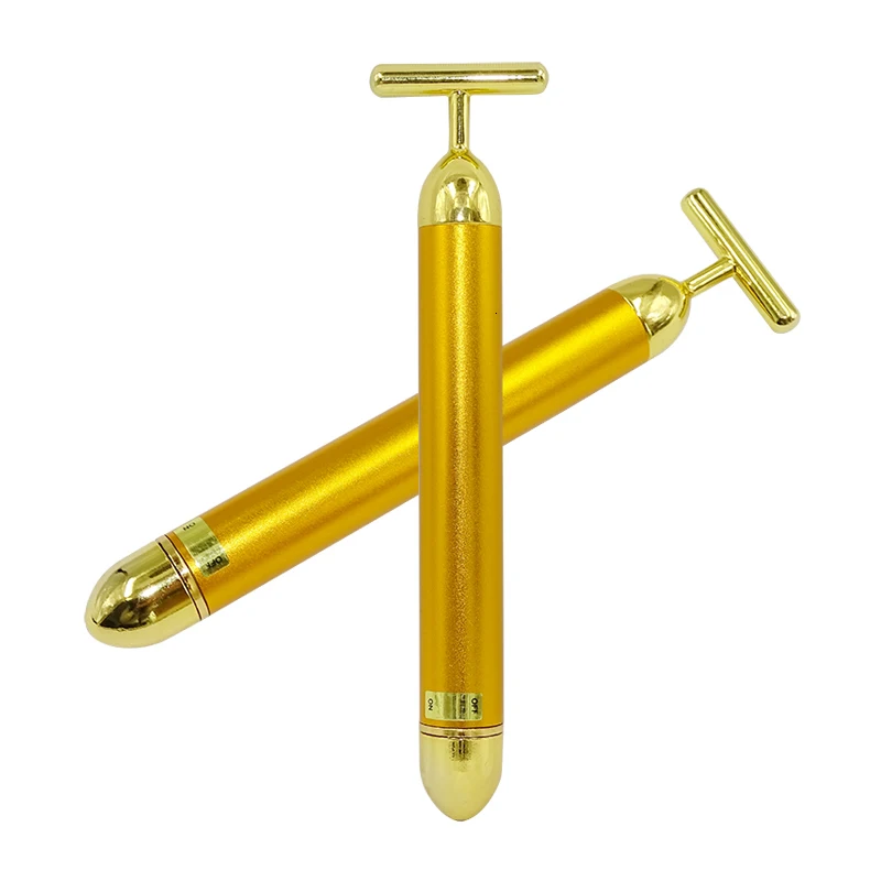 Роликовый массажер для лица, 1 шт., 24 K, beauty Bar, золотой энергетический массажер для лица, уход за кожей лица, уход за кожей, вибрационное лечение морщин