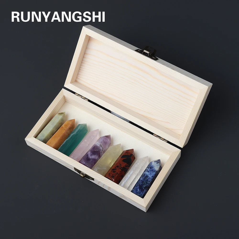 9 шт./компл. натуральный кристалл волшебная палочка аметист розовый кварц