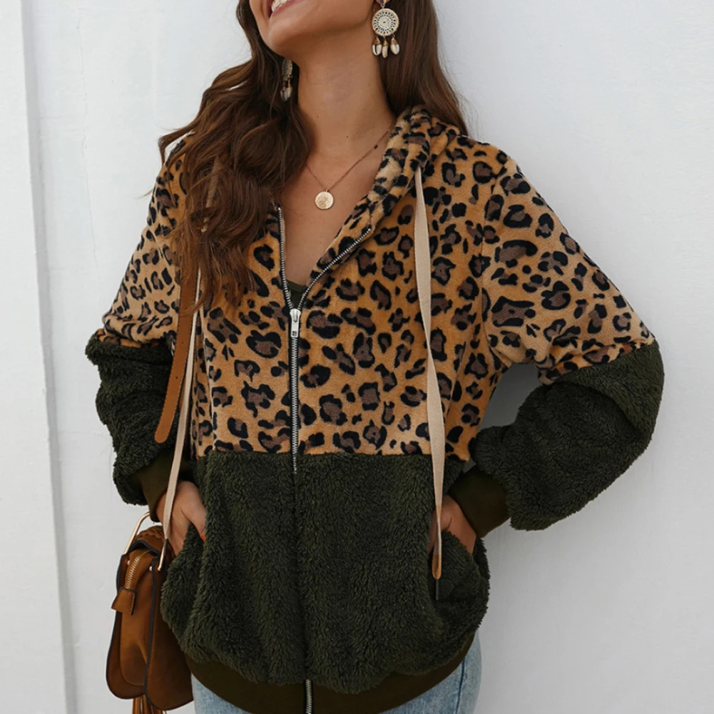 2019 хит модная зимняя куртка из искусственного меха с леопардовым принтом на