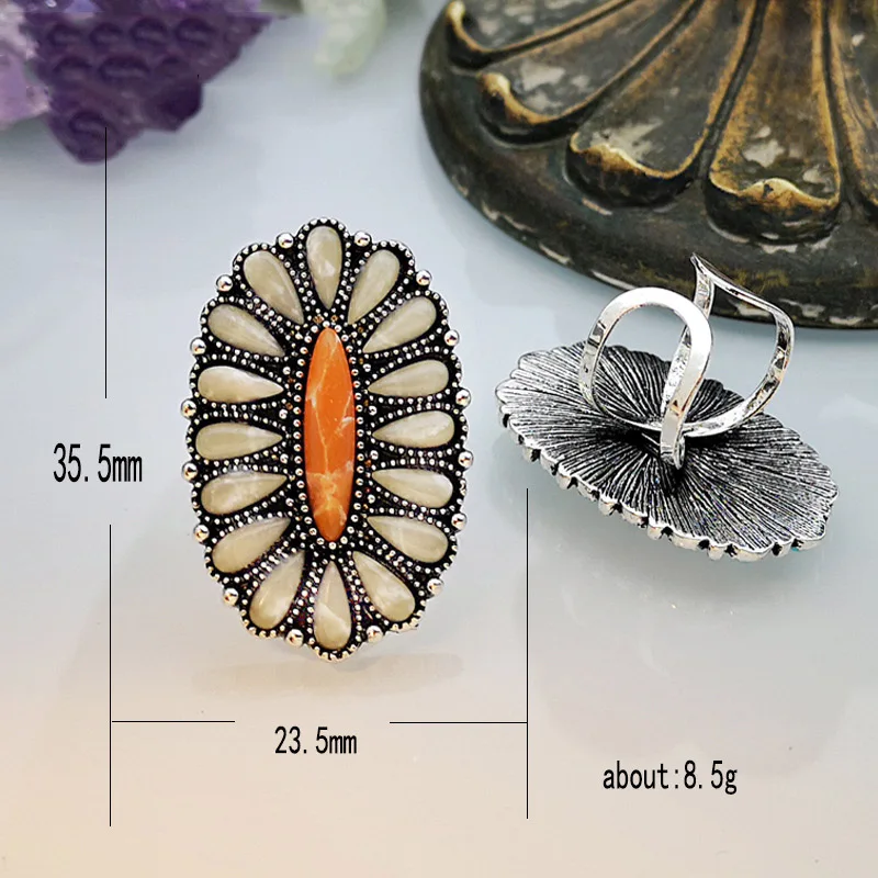 Модное винтажное кольцо из синего натурального камня белые бирюзовые кольца на