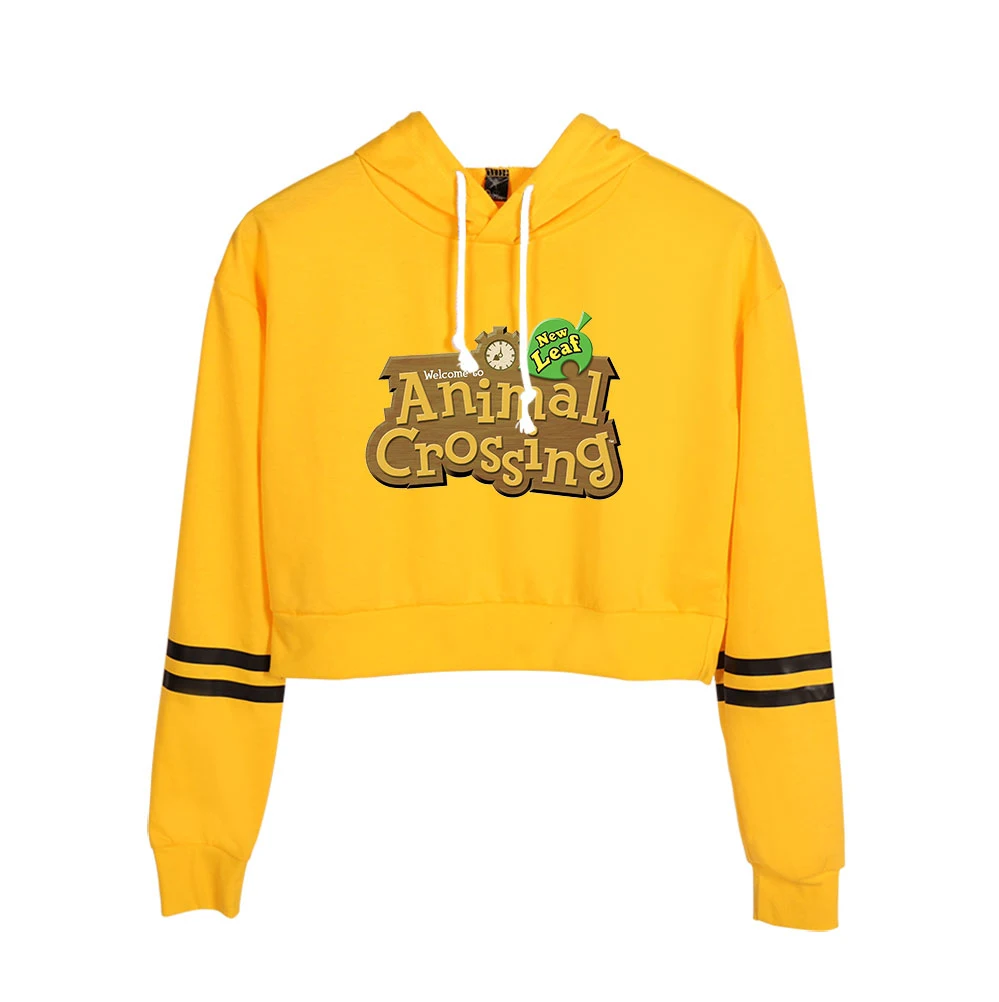 

Animal Crossing Long Sleeve Cropped Hoodies Women Hooded Pullover Crop Tops Cartoon New Arrival Girls Trendy Streetwear Clothes
