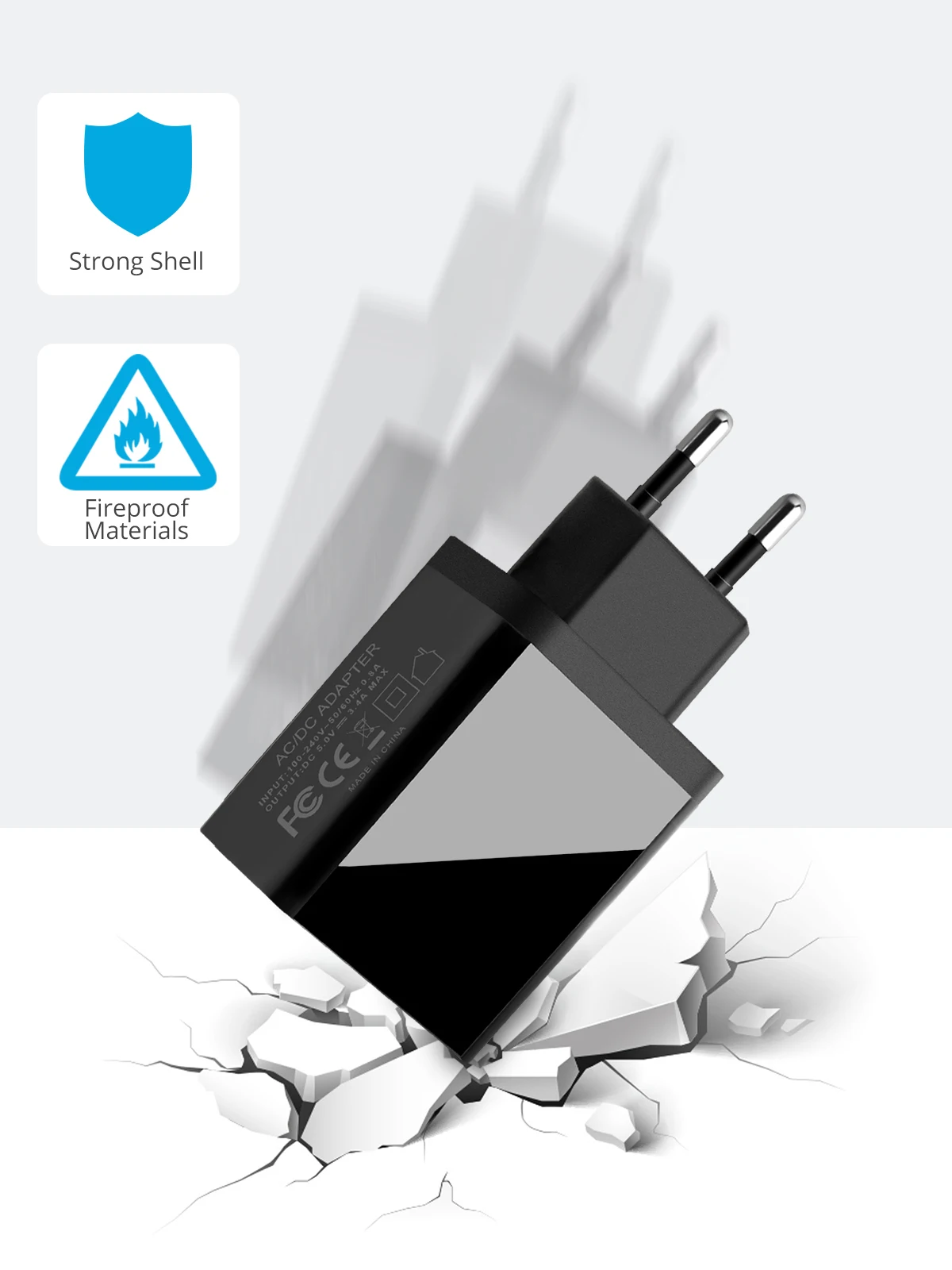 GUUGEI USB зарядное устройство Quick Charge 2 USB адаптер зарядное устройство для телефона светодиодный дисплей дорожное быстрое зарядное устройство Зарядка ЕС вилка настенное зарядное устройство
