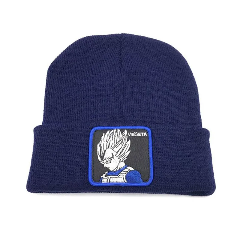 Blue-Vegeta-1 Горячая Распродажа, осенне-зимняя Кепка для завивки с героями мультфильмов, аниме, Жемчуг дракона, периферийный Гоку, вязаная вышивка, теплая шапка, модная купольная шерстяная шапка - Цвет: Blue-Vegeta-1