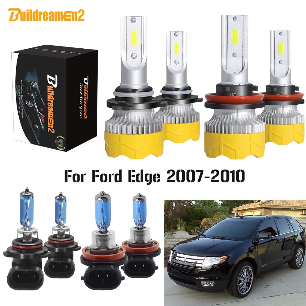 Фара головного света Buildreamen2 4X9005 H11 для автомобиля, дальний и ближний свет светодиодный логенсветильник, 12 В, для Ford Edge 2007, 2008, 2009, 2010