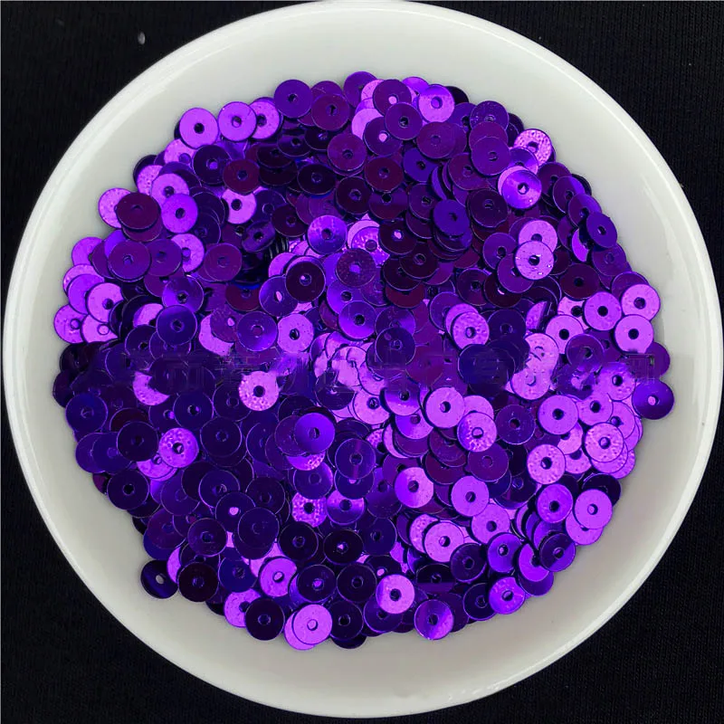 Purple 2000 шт ПВХ блестки многоцветные пластиковые свободные блестки для платья дома вечерние свадебные украшения блестки стеклянные бусины труба пятно 4 мм - Цвет: Purple