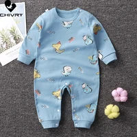 newborn baby boys girls rompers spring summer long sleeve cute striped cartoon print jumpsuit toddler playsuit infant clothing