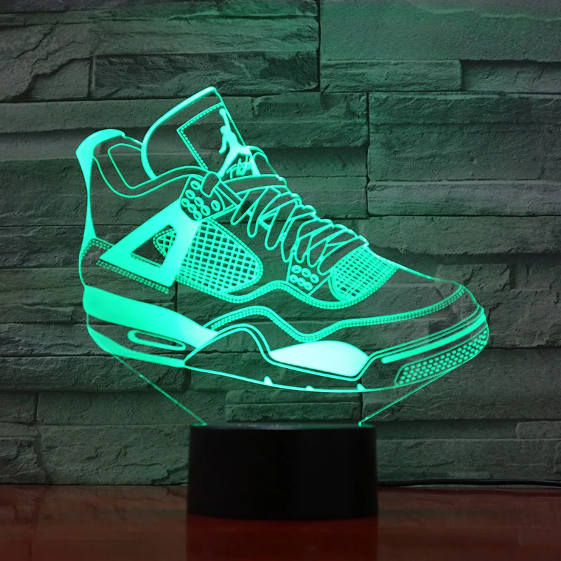 Sneakers 3D Illusion LED Lights USB Nightlight Table Lamp Bluetooth Speaker with Remote Atmosphere Party Club Decoration Fans Gi