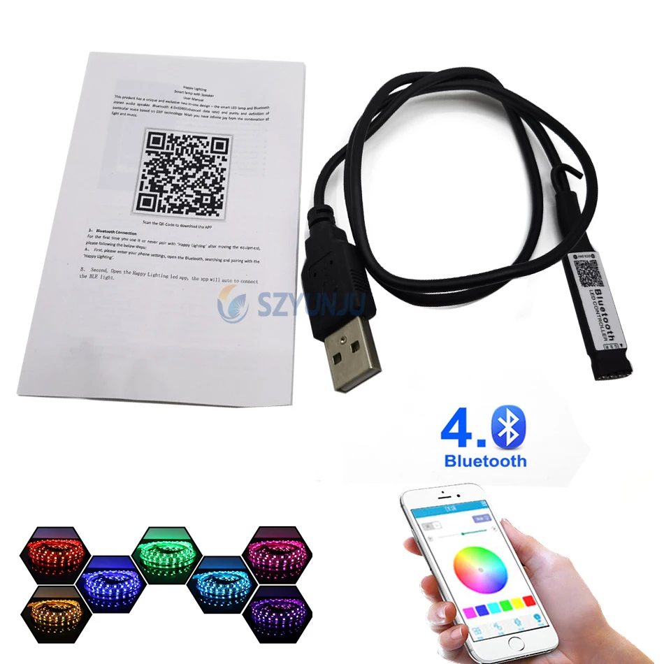 DC5V USB светодиодный RGB контроллер Bluebooth для ТВ задняя светильник полосы 5050 2835 пульт