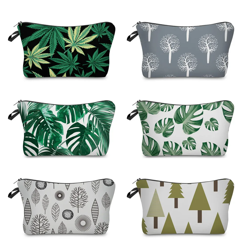 

FCCEXIO 10pcs/Bags Wholesale Women Cosmetic Bag Waterproof Turtle Leaf Pattern Make Up Bags Lady Roomy Handbag Fashion Wash bag