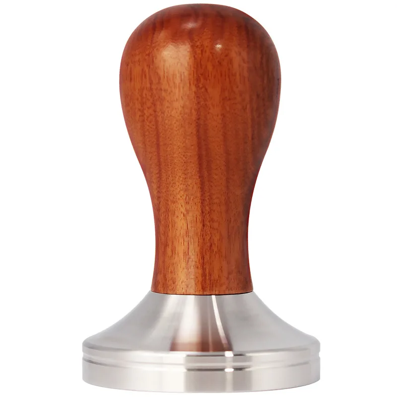 

304 stainless steel powder press 58mm solid wood handle cloth powder hammer espresso machine filling powder press