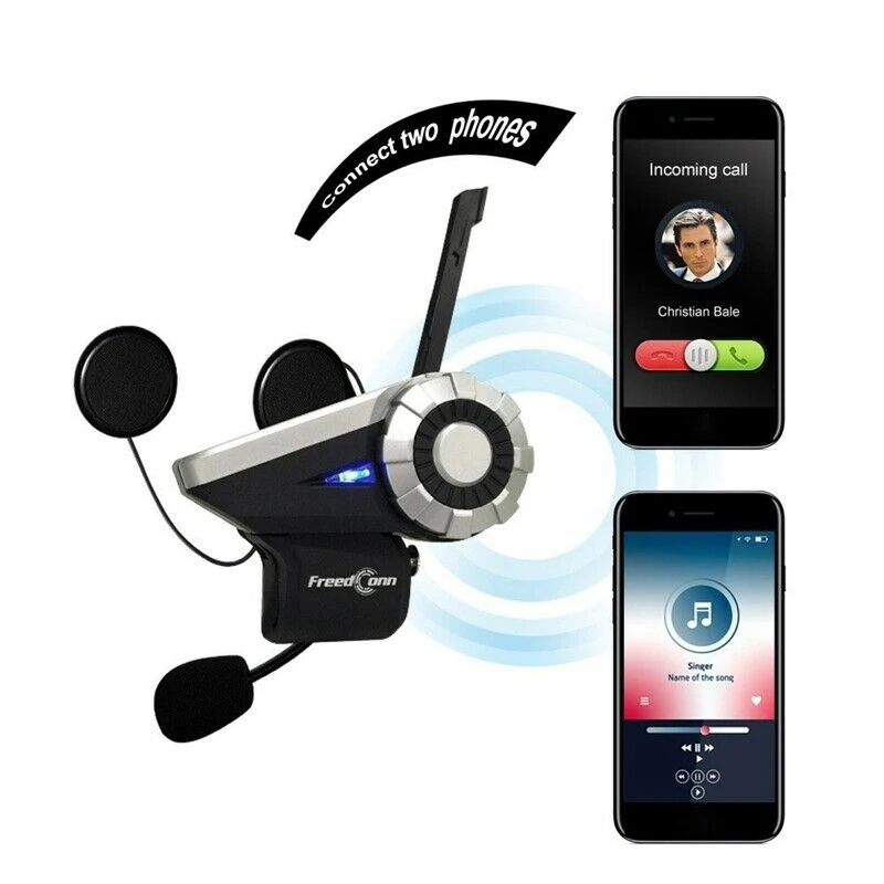 Наушники для мотоциклетного шлема FreedConn T-Rex FM 2 Riders 1500M BT Interphone Moto Bluetooth Intercomunicador +