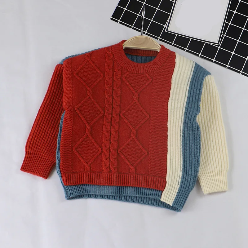 2019 г. Детский свитер Полосатые свитера для мальчиков повседневная трикотажная