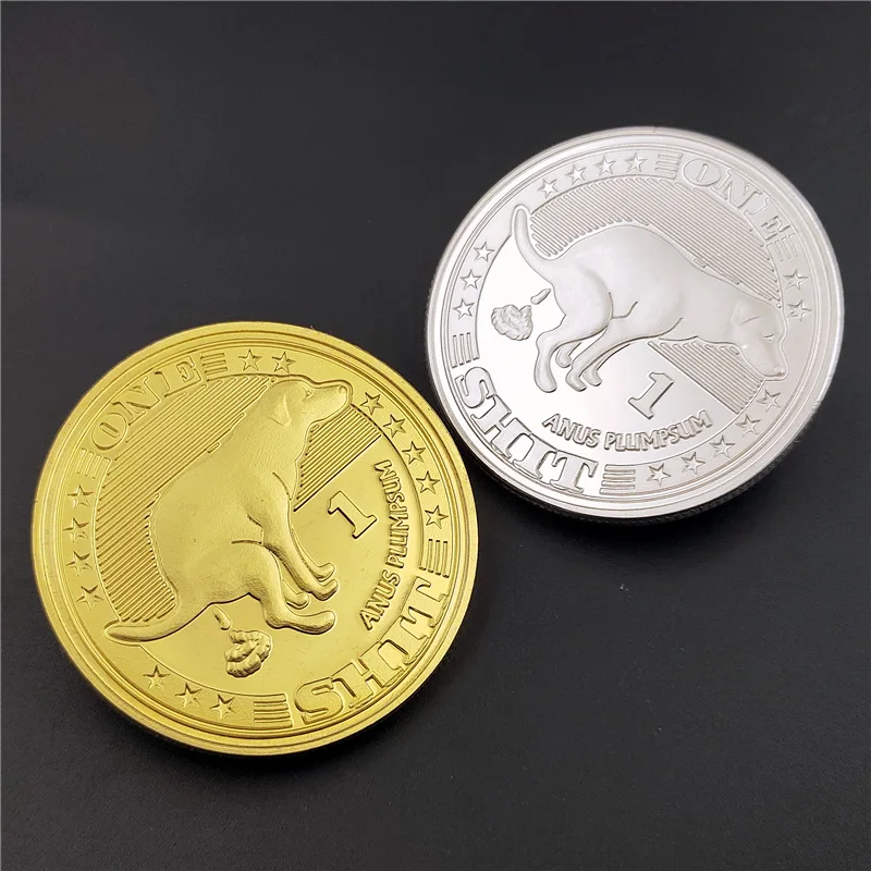 Лидер продаж позолоченная монета собака анус памятные монеты золотая на удачу