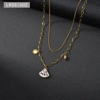 street trendsetter new fashion temperament shell necklace women in europe and america popular simple double layer clavicle chain