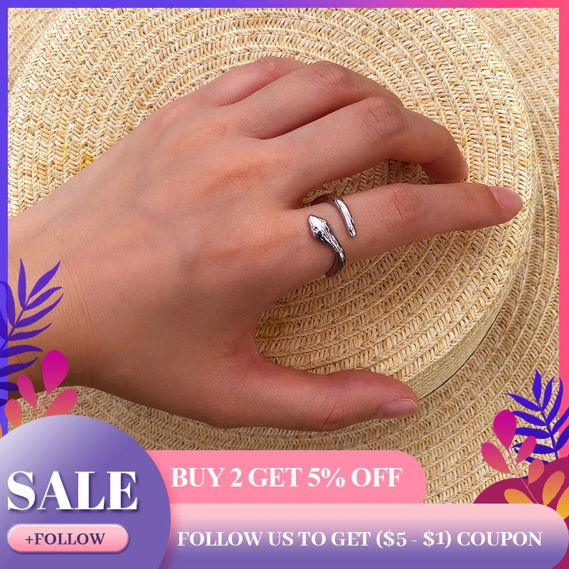 Youvanic регулируемое кольцо в стиле стимпанк с открытой змейкой винтажные кольца