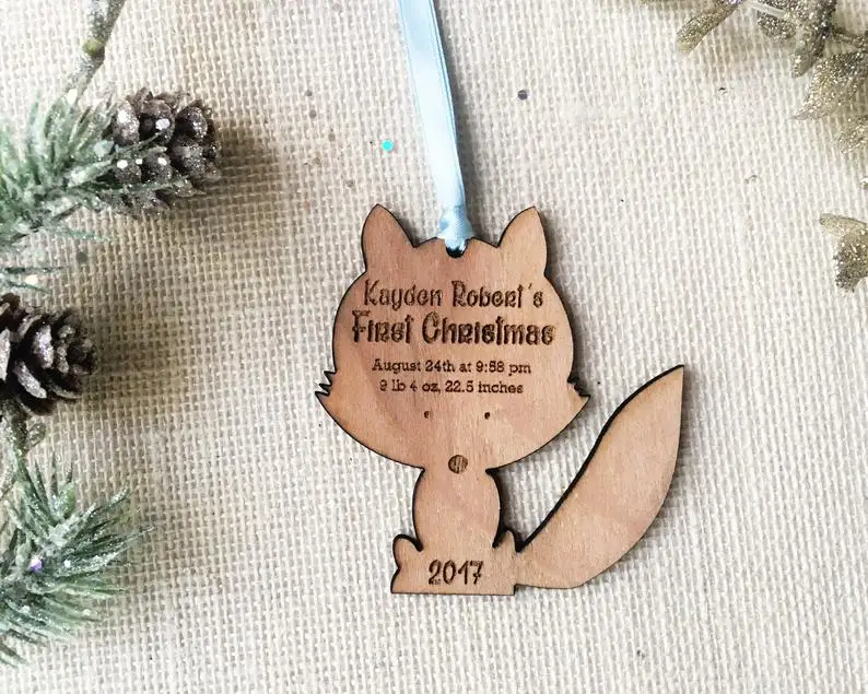 Лиса на заказ детский первый Рождественский орнамент лесные существа