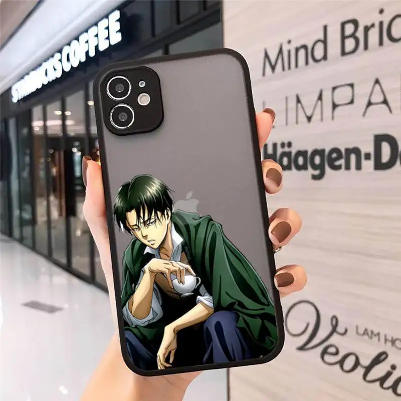 

Attack On Titan Phone Case For iphone 12 11 8 7 plus mini x xs xr pro max matte transparent cover