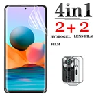 Гидрогелевая защитная пленка 4 в 1 для объектива камеры redmi note 10 pro 10s note 9 pro, стекло для телефона note 8 pro 9t 7 pro s, защита экрана