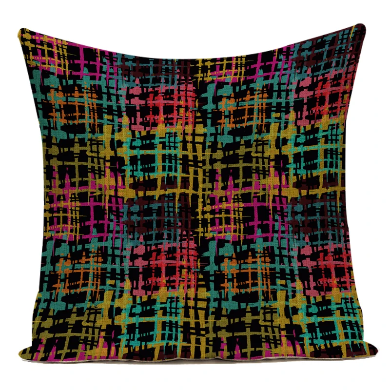 Декоративные наволочки для подушек с ярким мандалой, геометрическим абстрактным узором и бохо-стилем для дивана и гостиной в домашнем интерьере.