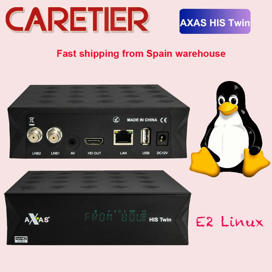 Axas His Twin DVB S2/S HD спутниковый ТВ приемник WiFi + Linux E2 открытый ATV изображения TV