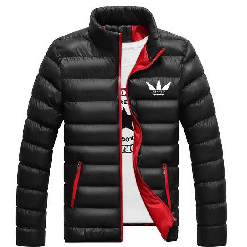 

Men Winter Jackets Warm Parkas Cotton Zipper Cardigan Long Sleeve Solid Brand Printed Lightweight Mens Clothing Outwear