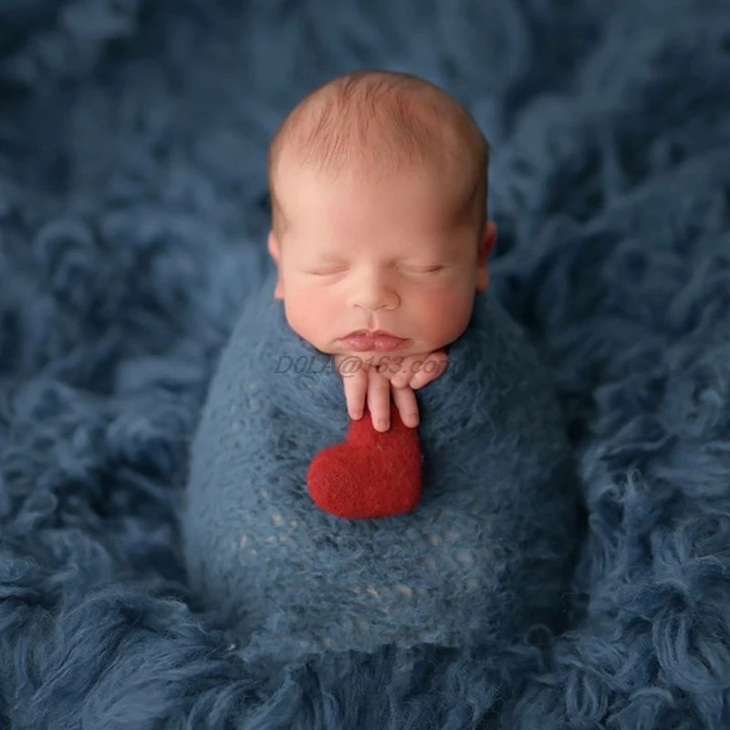 Accesorios en forma de coraz&oacute;n de fieltro para fotograf&iacute;a de reci&eacute;n nacido, accesorios peque&ntilde;os para sesi&oacute;n de fotos de beb&eacute;, Ni&ntilde;a y ni&ntilde;o, hecho a mano-4