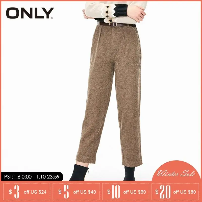 Только зимние прямые свободные повседневные брюки с завышенной талией | 118414503|