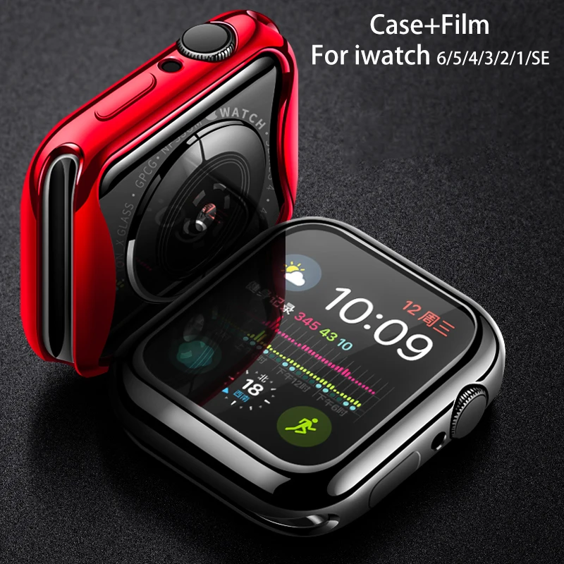 

Cover for Apple Watch Case 44mm/40mm 42mm/38mm Accessories soft All-around TPU bumper Screen Protector iWatch Series SE 3 4 5 6