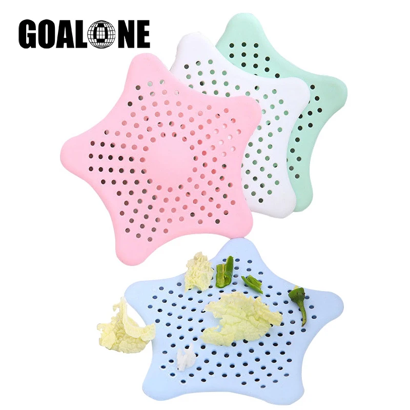 

Kitchen Silicone Colander Five-pointed Star Silicone Sink Strainer Bathroom Shower Sewer Filter Drain Hair Catcher Kitchen Tools