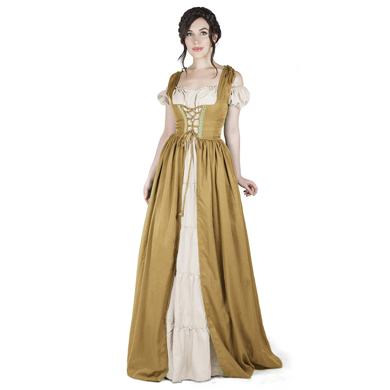 

European Medieval Renaissance Womens Victorian Dress Traditional Gothic Large Size 5Xl Kawaii Princess Backless Sundress 2022