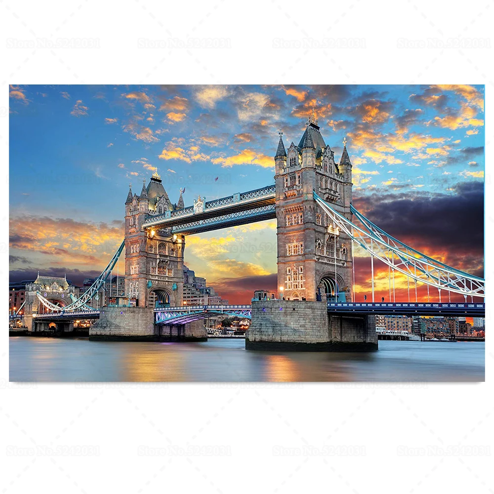 Алмазная картина с изображением Тауэрского моста 5D | Дом и сад