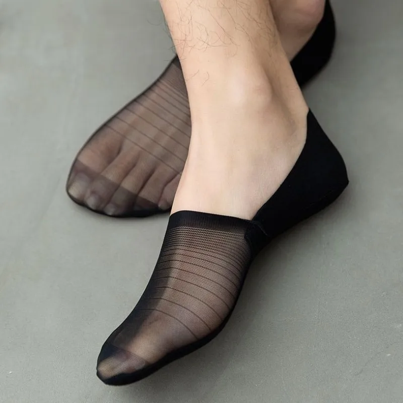 10 Pair Summer Mesh Breathable No Show Socks Ice Silk Business Invisible Silicone Non-slip Socks Slippers Seamless Boat Sock Sox