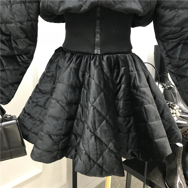 Женский комплект с юбкой GetSpring из двух предметов хлопковой подкладкой мини-юбка