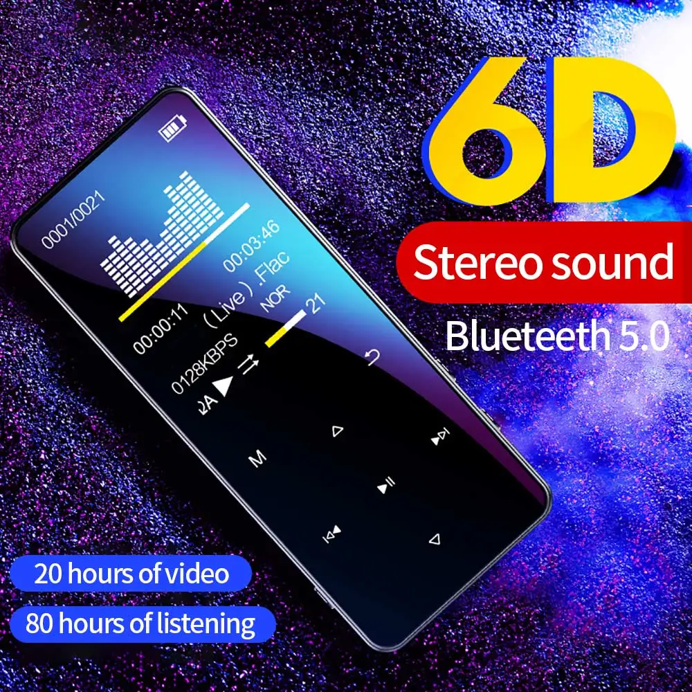 1 8 дюймовый цветной экран и повторяющийся 6D звуковой эффект Bluetooth 5 0 MP3 плеер без