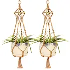 Ручной работы подвесные корзины цветочный горшок держатель для растений Подвеска для растений из макраме Крытый Настенное подвесное кашпо держатель для растений корзина без горшка