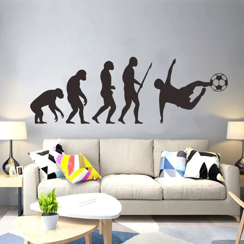 Творческий Эволюция человека Настенная Наклейка с футбольным логотипом