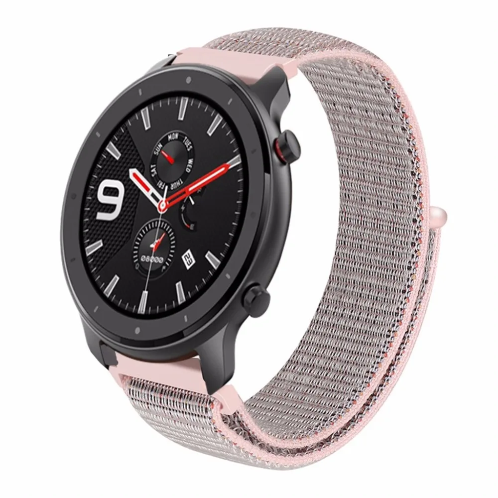 Спортивный нейлоновый ремешок для часов для Xiaomi Huami Amazfit Bip Lite Pace Stratos GTR 47 мм 42 мм Смарт-часы аксессуары браслет ремень для huawei Watch GT Active Honor Magic 20 мм 22 мм ремешок