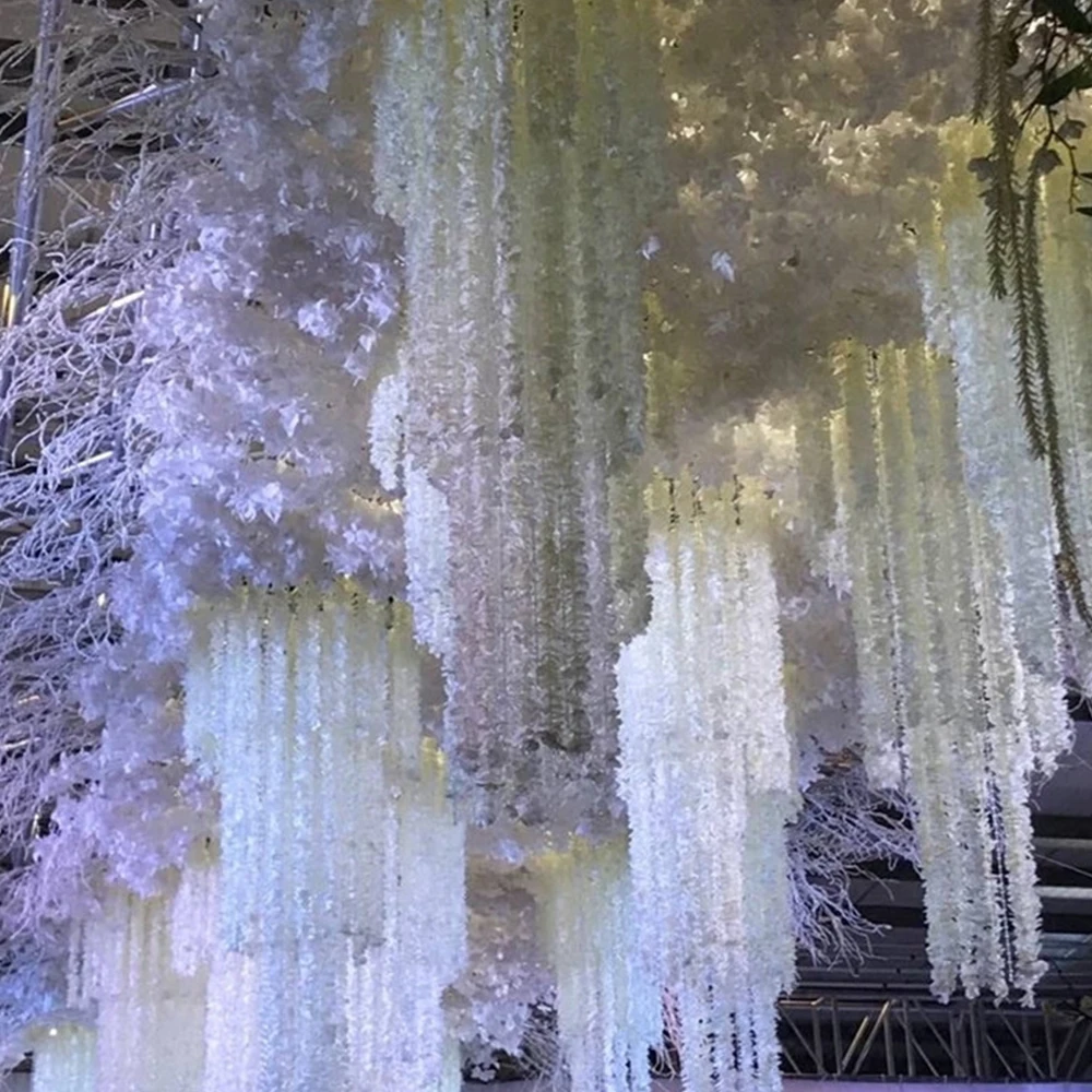 20 шт. Искусственные цветы Глициния Гирлянда из ротанга лоза без зеленых листьев