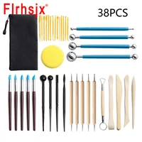 38pcsset polymer clay tools clay sculpting kit sculpt smoothing wax carving pottery ceramic shapers modeling carved tool diy