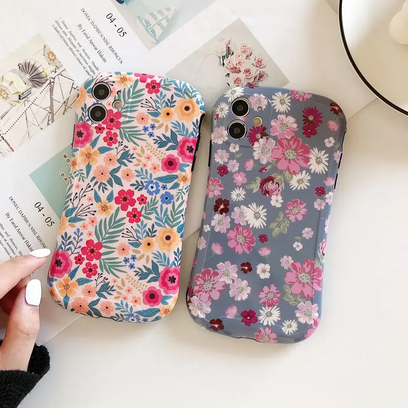 Ультратонкий Мягкий чехол из ТПУ в стиле ретро с цветочным рисунком для iPhone 11 Pro XS