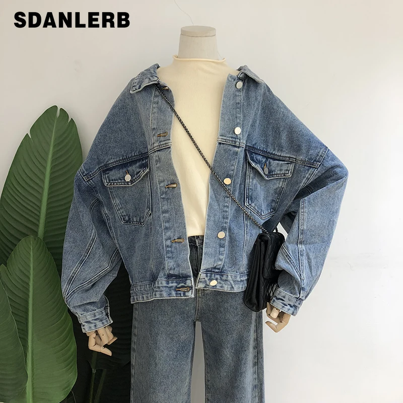

Короткая джинсовая куртка для женщин, Новинка осени 2021, винтажная свободная универсальная уличная одежда для студентов, Модная Джинсовая к...