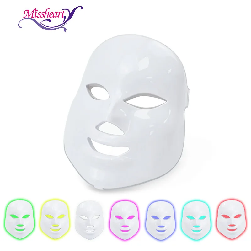MissHeart Красота Фотон светодиодный маска для лица терапии 7 видов цветов светильник
