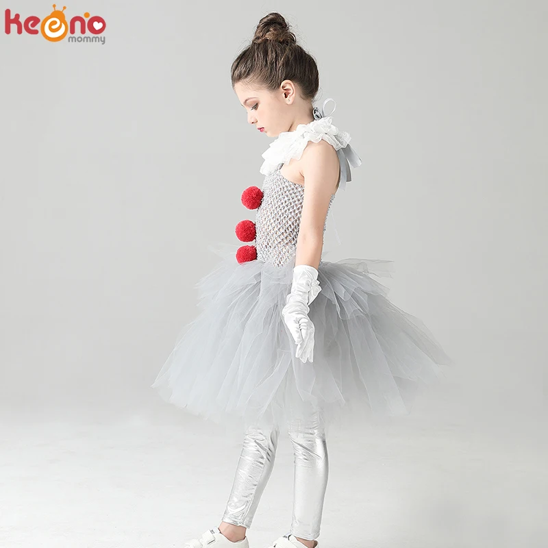 Костюм для девочек Pennywise косплей It клоун Хэллоуин детское причудливое