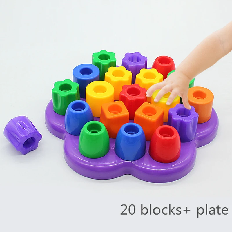 Грибная головоломка для ногтей Монтессори дидастические умные игры DIY блоки