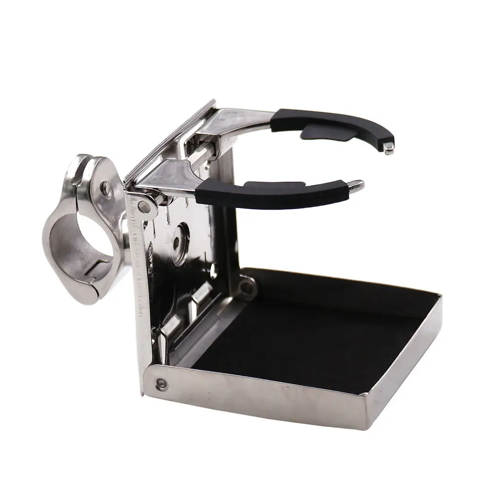 

304 STAINLESS STEEL ADJUSTABLE FOLDING MARINE CAR CUP HOLDER RELEASE 24MM