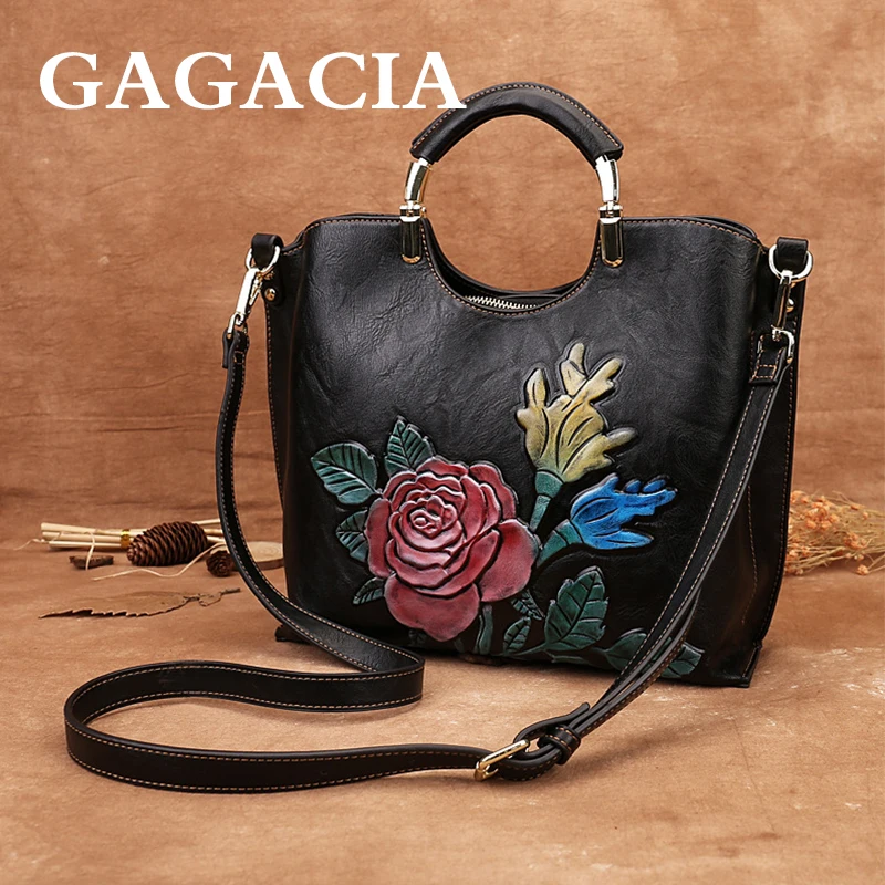 

GAGACIA Женская сумочка меньшего размера для женщин, женская сумка-мессенджер большой вместимости, новая рельефная сумка через плечо с цветочн...